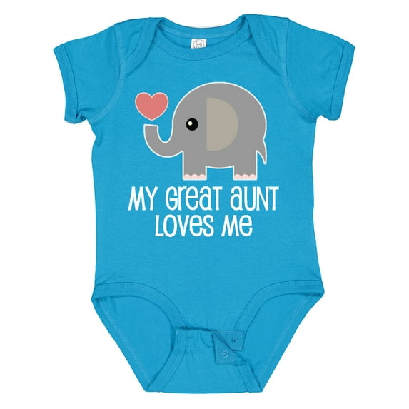 Inktastic Great Aunt Loves Me Elephant Boys or Girls Baby Bodysuit