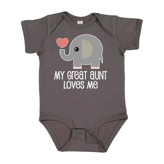 Inktastic Great Aunt Loves Me Elephant Boys or Girls Baby Bodysuit