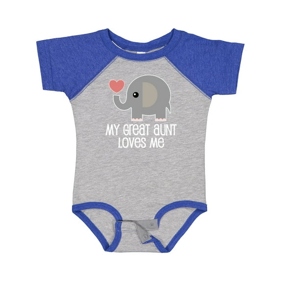 Inktastic Great Aunt Loves Me Elephant Boys or Girls Baby Bodysuit