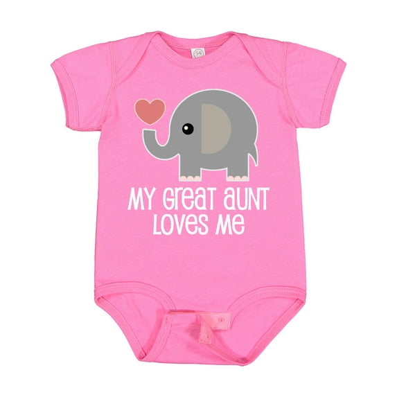 Inktastic Great Aunt Loves Me Elephant Boys or Girls Baby Bodysuit