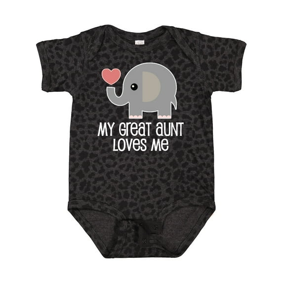 Inktastic Great Aunt Loves Me Elephant Boys or Girls Baby Bodysuit