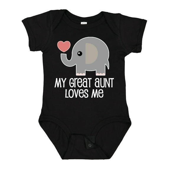 Inktastic Great Aunt Loves Me Elephant Boys or Girls Baby Bodysuit