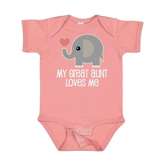 Inktastic Great Aunt Loves Me Elephant Boys or Girls Baby Bodysuit