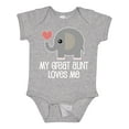 thumbnail image 1 of Inktastic Great Aunt Loves Me Elephant Boys or Girls Baby Bodysuit, 1 of 5