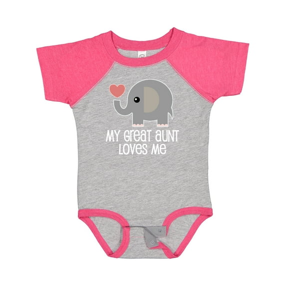Inktastic Great Aunt Loves Me Elephant Boys or Girls Baby Bodysuit