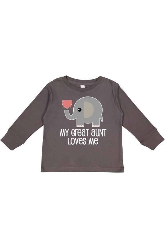 Great Aunt Loves Me Elephant Boys or Girls Long Sleeve Toddler T-Shirt