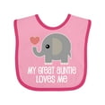 thumbnail image 1 of Inktastic Great Auntie Loves Me Elephant Boys or Girls Baby Bib, 1 of 4