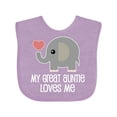 thumbnail image 1 of Inktastic Great Auntie Loves Me Elephant Boys or Girls Baby Bib, 1 of 4