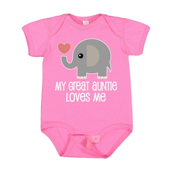 Inktastic Great Auntie Loves Me Elephant Boys or Girls Baby Bodysuit