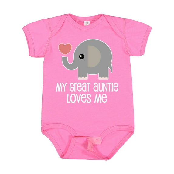Inktastic Great Auntie Loves Me Elephant Boys or Girls Baby Bodysuit