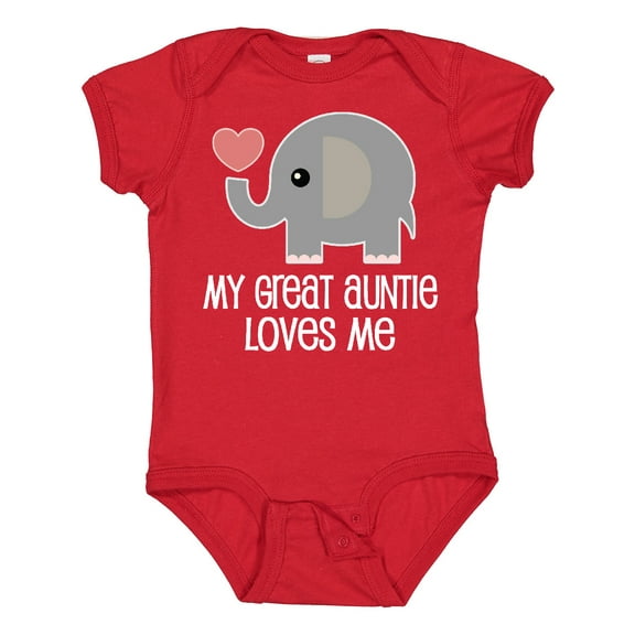 Inktastic Great Auntie Loves Me Elephant Boys or Girls Baby Bodysuit