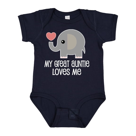 Inktastic Great Auntie Loves Me Elephant Boys or Girls Baby Bodysuit