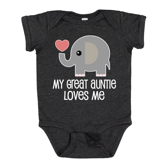 Inktastic Great Auntie Loves Me Elephant Boys or Girls Baby Bodysuit