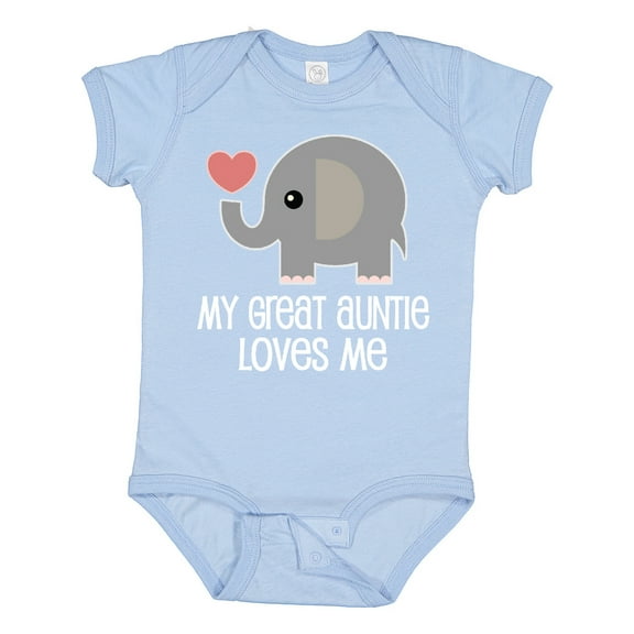 Inktastic Great Auntie Loves Me Elephant Boys or Girls Baby Bodysuit