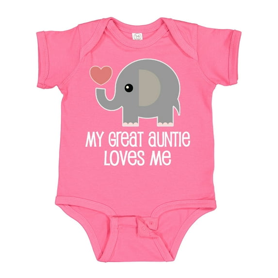 Inktastic Great Auntie Loves Me Elephant Boys or Girls Baby Bodysuit