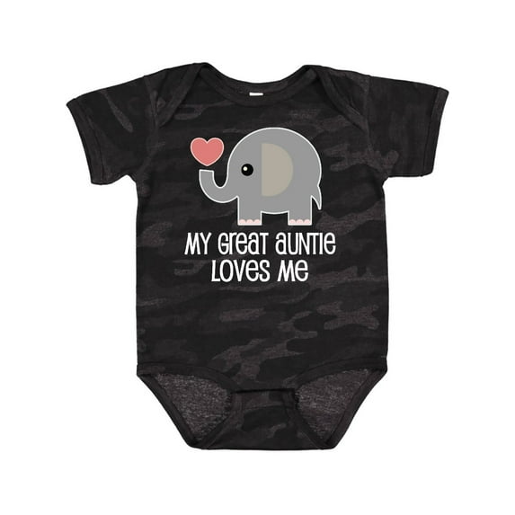 Inktastic Great Auntie Loves Me Elephant Boys or Girls Baby Bodysuit