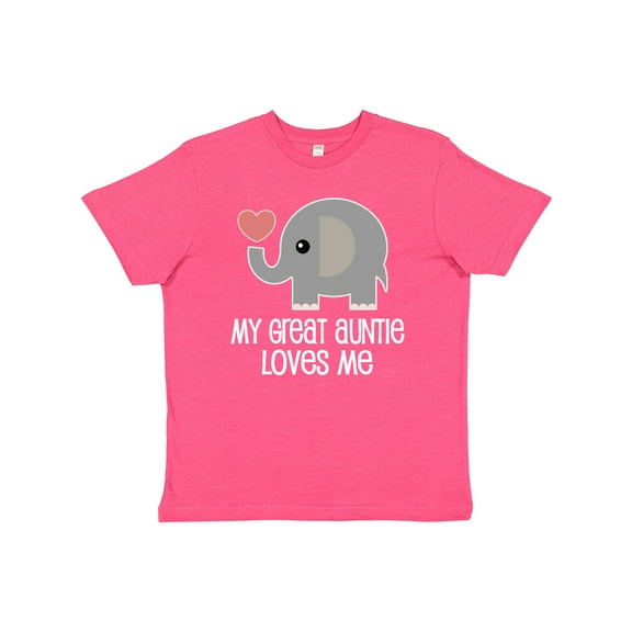Inktastic Great Auntie Loves Me Elephant Youth T-Shirt