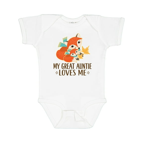 Inktastic Great Auntie Loves Me Fox Boys or Girls Baby Bodysuit
