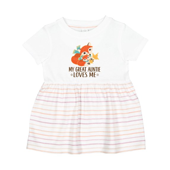 Inktastic Great Auntie Loves Me Fox Girls Baby Dress