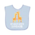 thumbnail image 1 of Inktastic Great Auntie Loves Me Giraffe Girls Baby Bib, 1 of 4