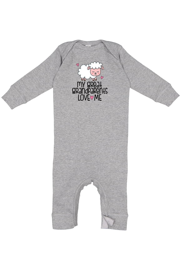 Great Grandchild Lamb Great Grandparents Love Me Baby Romper Coveralls