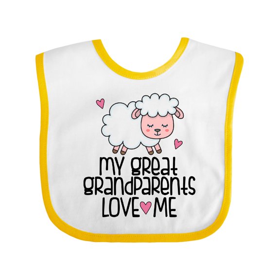 Inktastic Great Grandchild Lamb Great Grandparents Love Me Boys or Girls Baby Bib