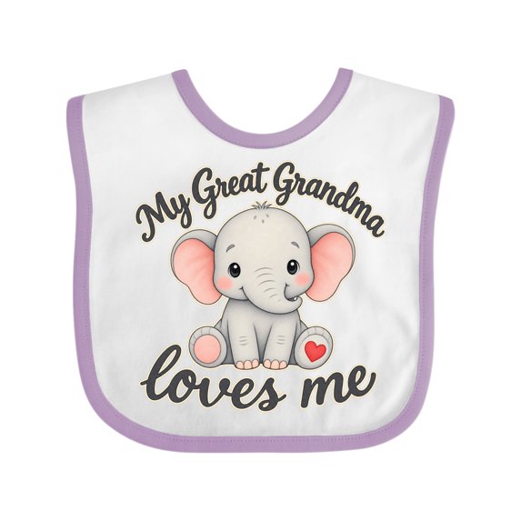 Inktastic Great Grandma Loves Me Boys or Girls Baby Bib