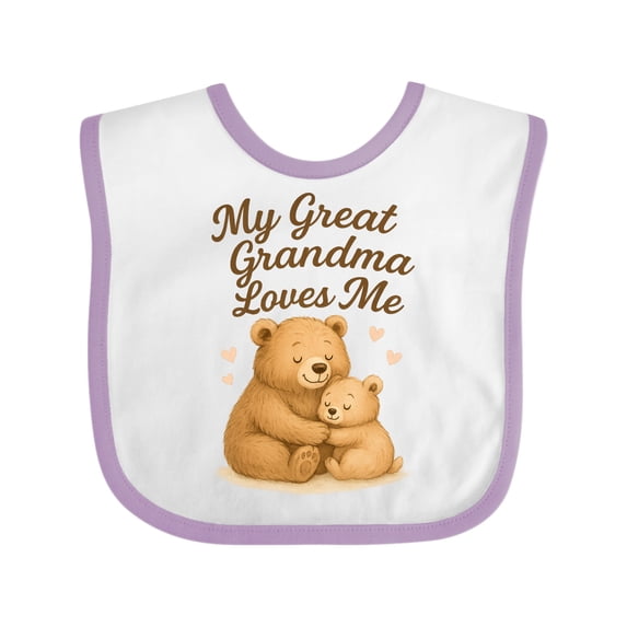 Inktastic Great Grandma Loves Me Boys or Girls Baby Bib
