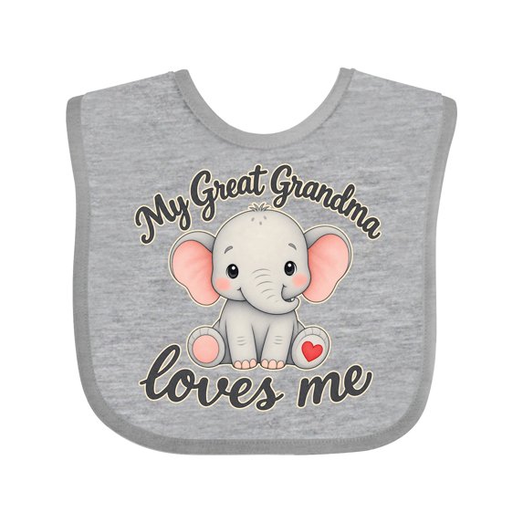 Inktastic Great Grandma Loves Me Boys or Girls Baby Bib