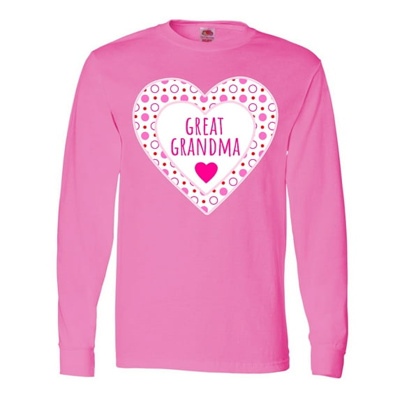 Inktastic Great Grandma Pink Valentine Hearts Long Sleeve T-Shirt