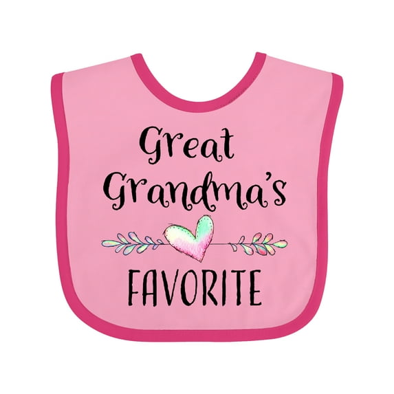 Inktastic Great Grandmas Favorite Heart Great Grandchild Boys or Girls Baby Bib