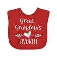 thumbnail image 1 of Inktastic Great Grandmas Favorite- Heart Great Grandchild Boys or Girls Baby Bib, 1 of 4