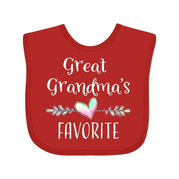 Inktastic Great Grandmas Favorite- Heart Great Grandchild Boys or Girls Baby Bib