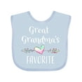 thumbnail image 1 of Inktastic Great Grandmas Favorite- Heart Great Grandchild Boys or Girls Baby Bib, 1 of 4