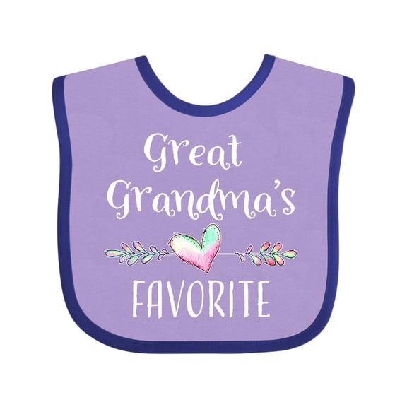 Inktastic Great Grandmas Favorite- Heart Great Grandchild Boys or Girls Baby Bib