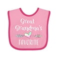 thumbnail image 1 of Inktastic Great Grandmas Favorite- Heart Great Grandchild Boys or Girls Baby Bib, 1 of 4