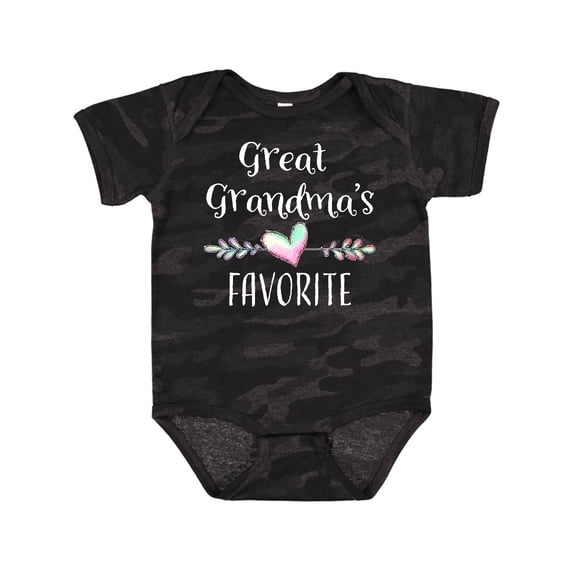 Inktastic Great Grandmas Favorite Heart Great Grandchild Boys or Girls Baby Bodysuit
