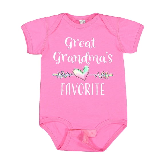 Inktastic Great Grandmas Favorite Heart Great Grandchild Boys or Girls Baby Bodysuit