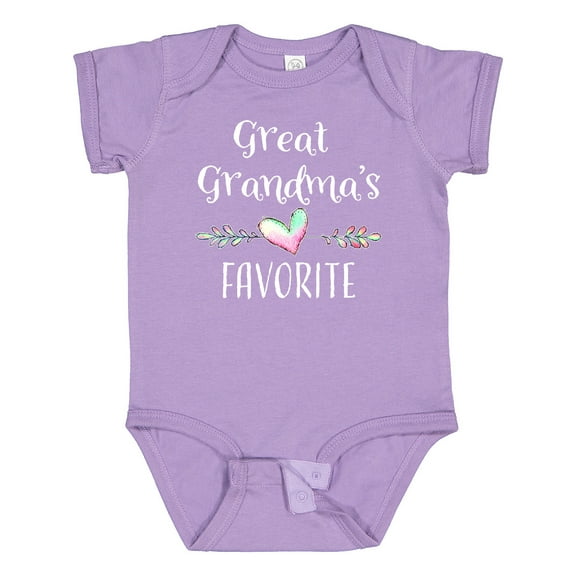 Inktastic Great Grandmas Favorite Heart Great Grandchild Boys or Girls Baby Bodysuit