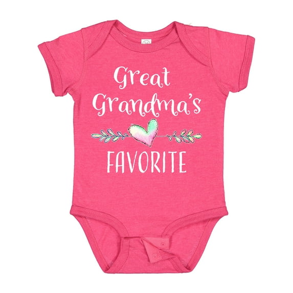 Inktastic Great Grandmas Favorite Heart Great Grandchild Boys or Girls Baby Bodysuit