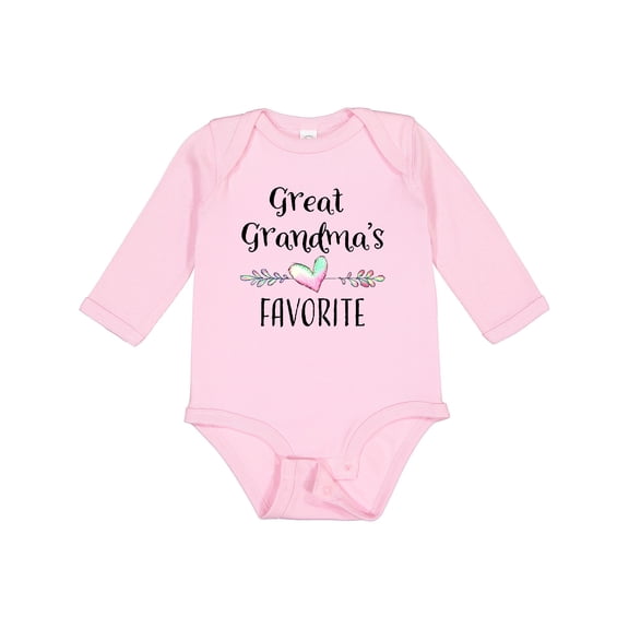 Inktastic Great Grandmas Favorite- Heart Great Grandchild Boys or Girls Long Sleeve Baby Bodysuit