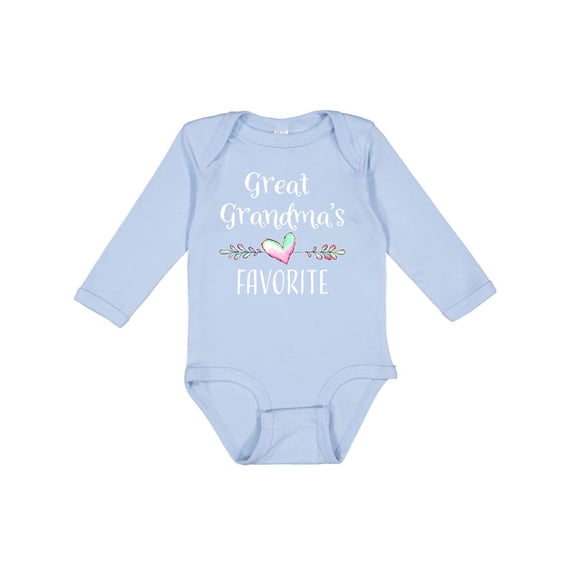 Inktastic Great Grandmas Favorite- Heart Great Grandchild Boys or Girls Long Sleeve Baby Bodysuit