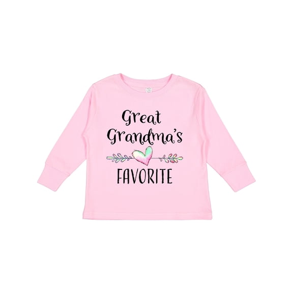 Inktastic Great Grandmas Favorite- Heart Great Grandchild Boys or Girls Long Sleeve Toddler T-Shirt