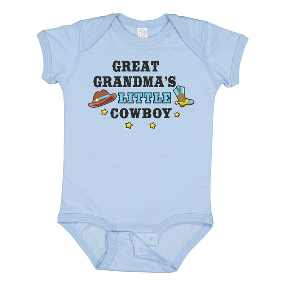 Inktastic Great Grandmas Little Cowboy with Cowboy Hat and Boots Boys Baby Bodysuit