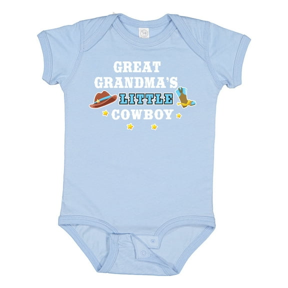 Inktastic Great Grandmas Little Cowboy with Cowboy Hat and Boots Boys Baby Bodysuit