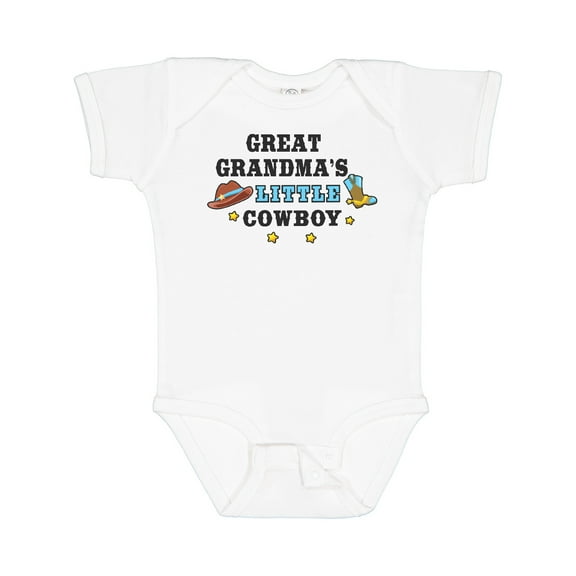 Inktastic Great Grandmas Little Cowboy with Cowboy Hat and Boots Boys Baby Bodysuit
