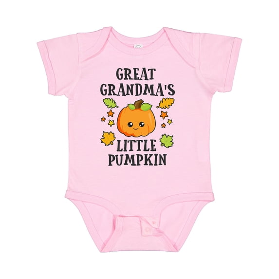 Inktastic Great Grandmas Little Pumpkin with Leaves and Stars Boys or Girls Baby Bodysuit