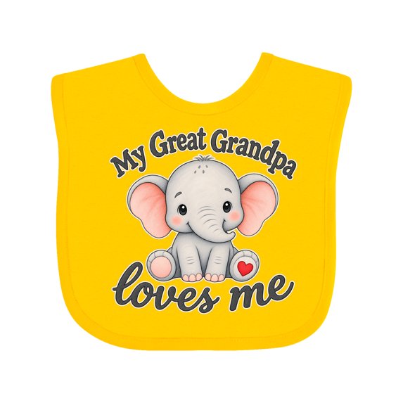 Inktastic Great Grandpa Loves Me Boys or Girls Baby Bib
