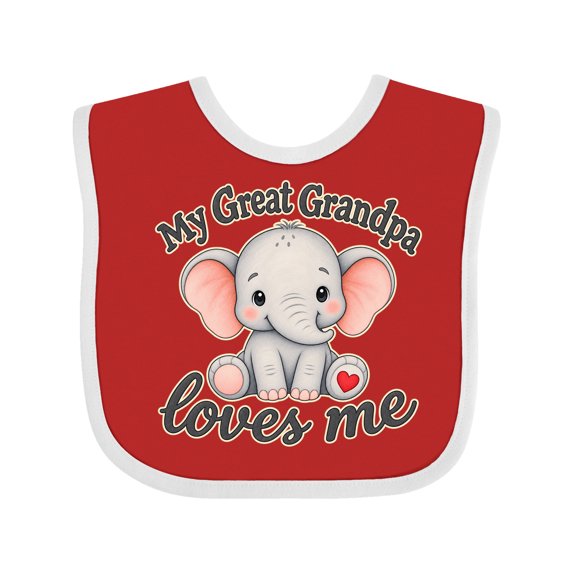 Inktastic Great Grandpa Loves Me Boys or Girls Baby Bib
