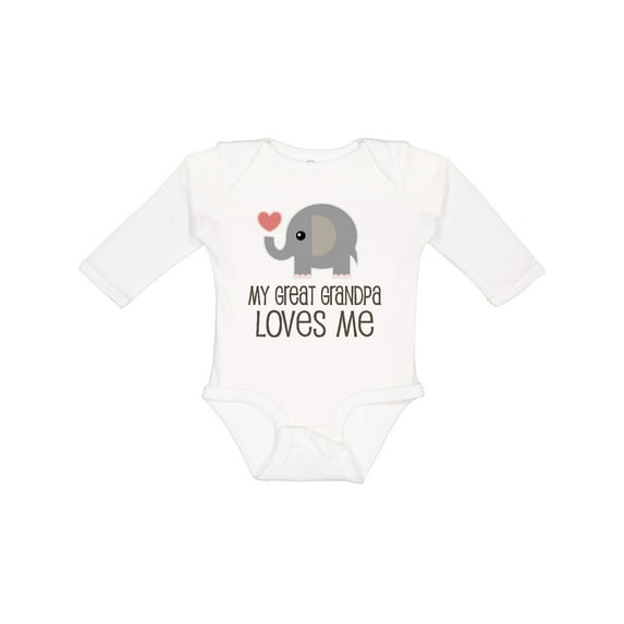Inktastic Great Grandpa Loves Me Boys or Girls Long Sleeve Baby Bodysuit